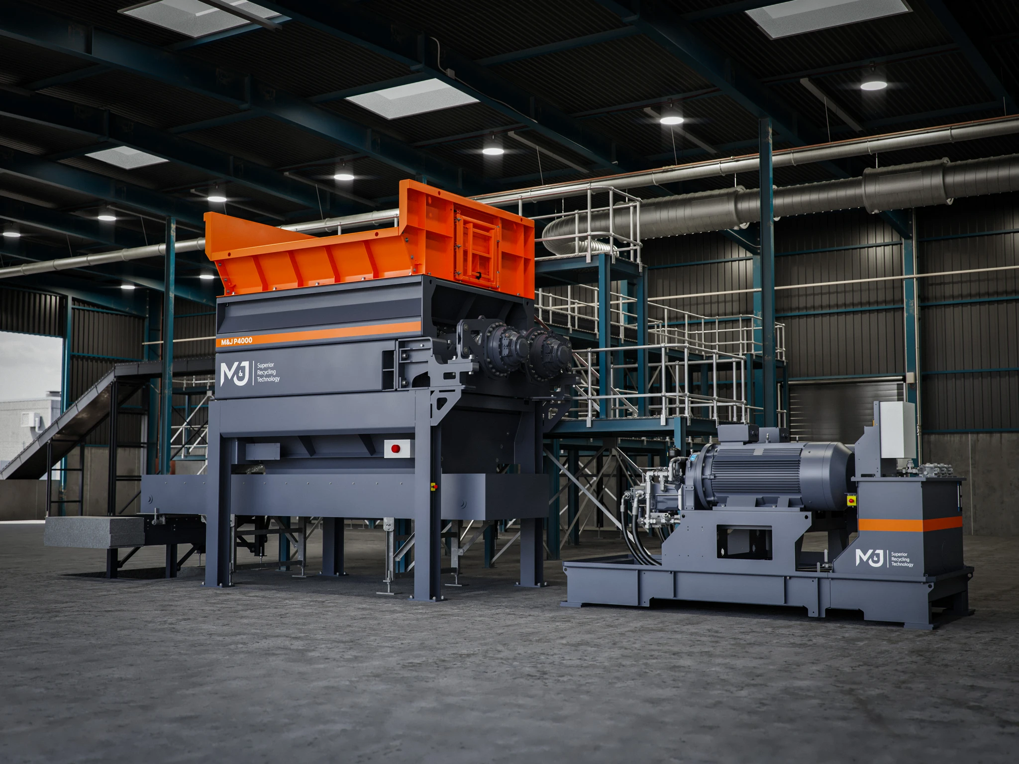Pré-broyeur stationnaire M&J Recycling P4000E E-DRIVE