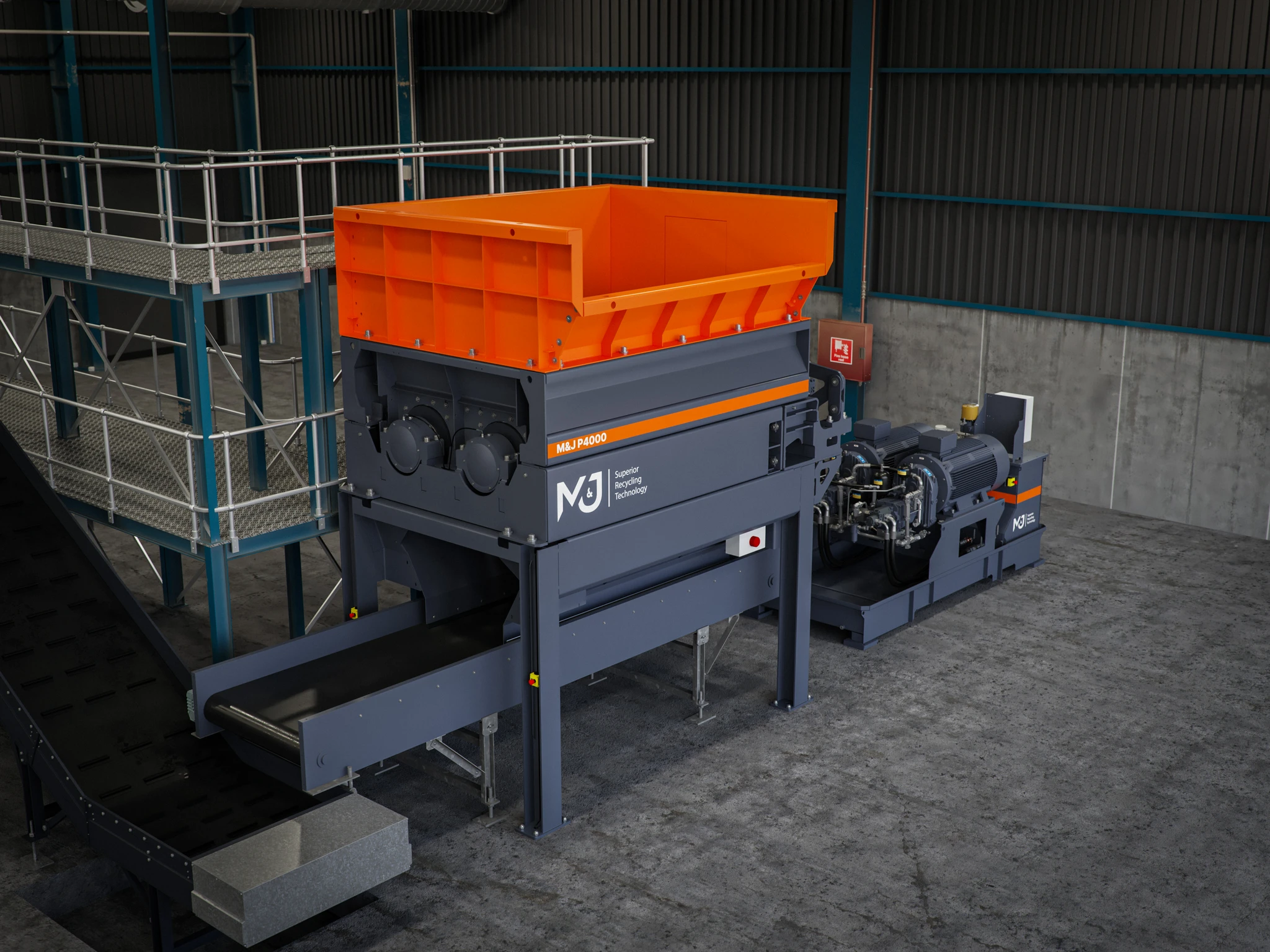 Pré-broyeur stationnaire M&J Recycling P4000E E-DRIVE