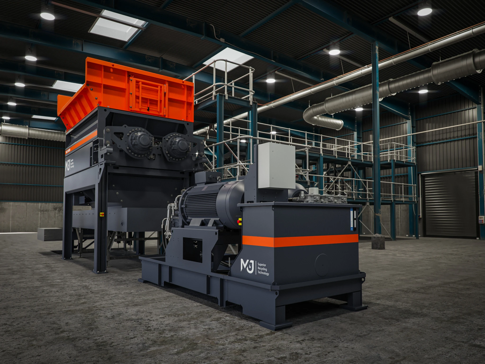Pré-broyeur stationnaire M&J Recycling P4000E E-DRIVE