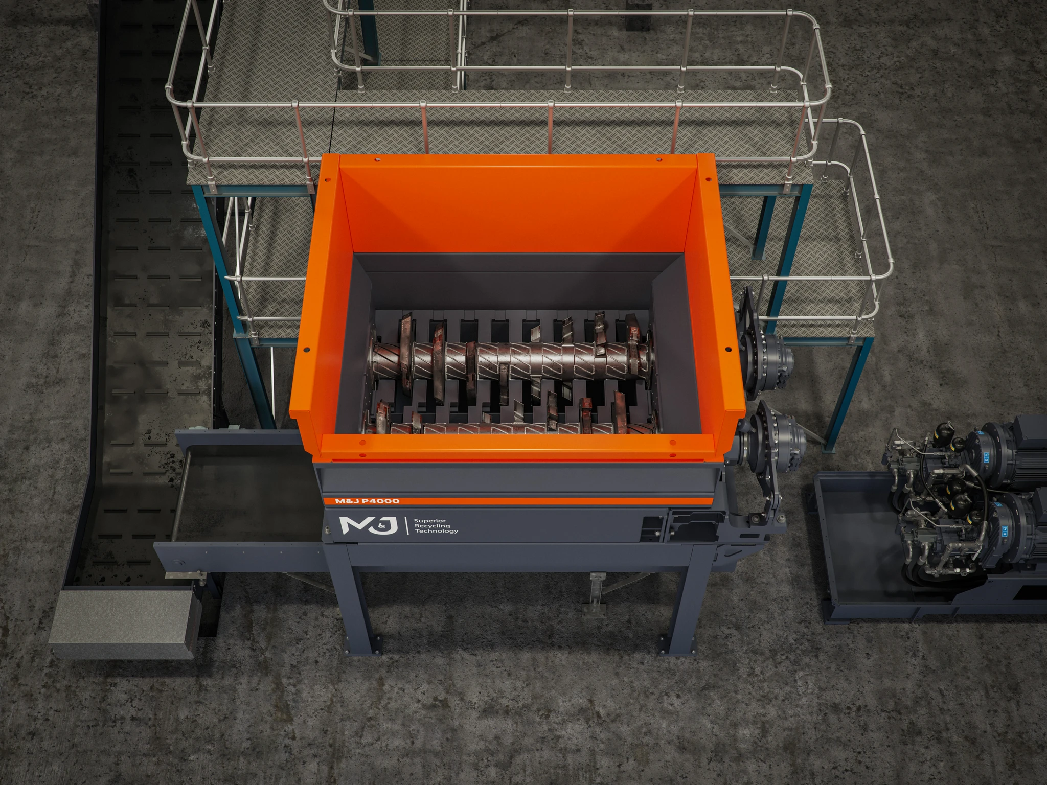 Pré-broyeur stationnaire M&J Recycling P4000E E-DRIVE
