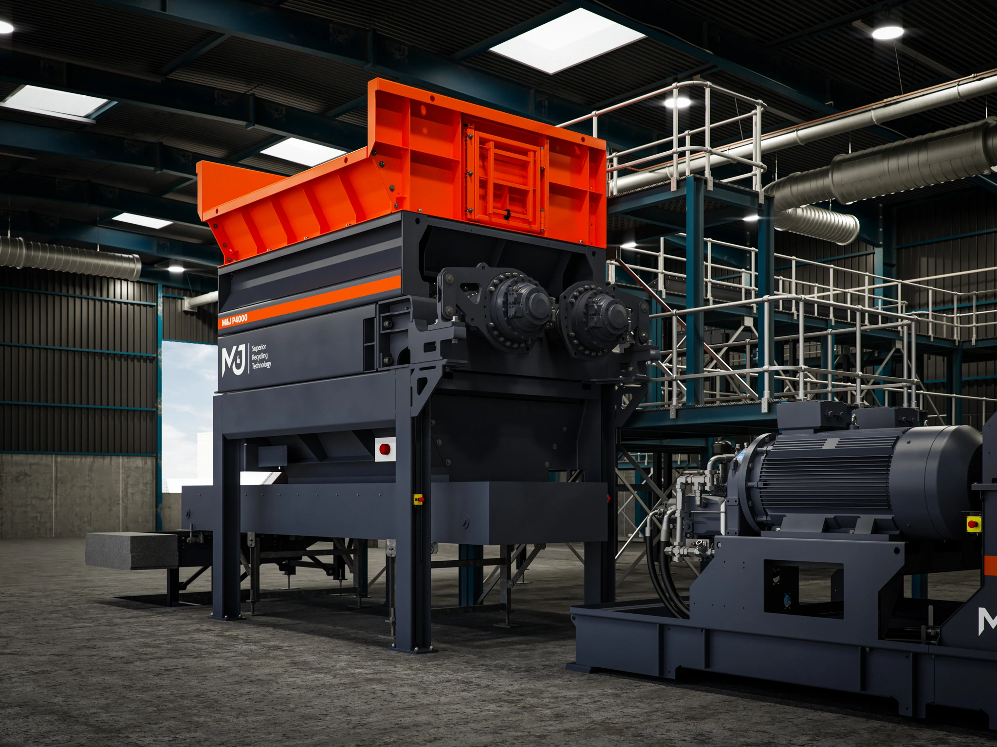 Pré-broyeur stationnaire M&J Recycling P4000E E-DRIVE