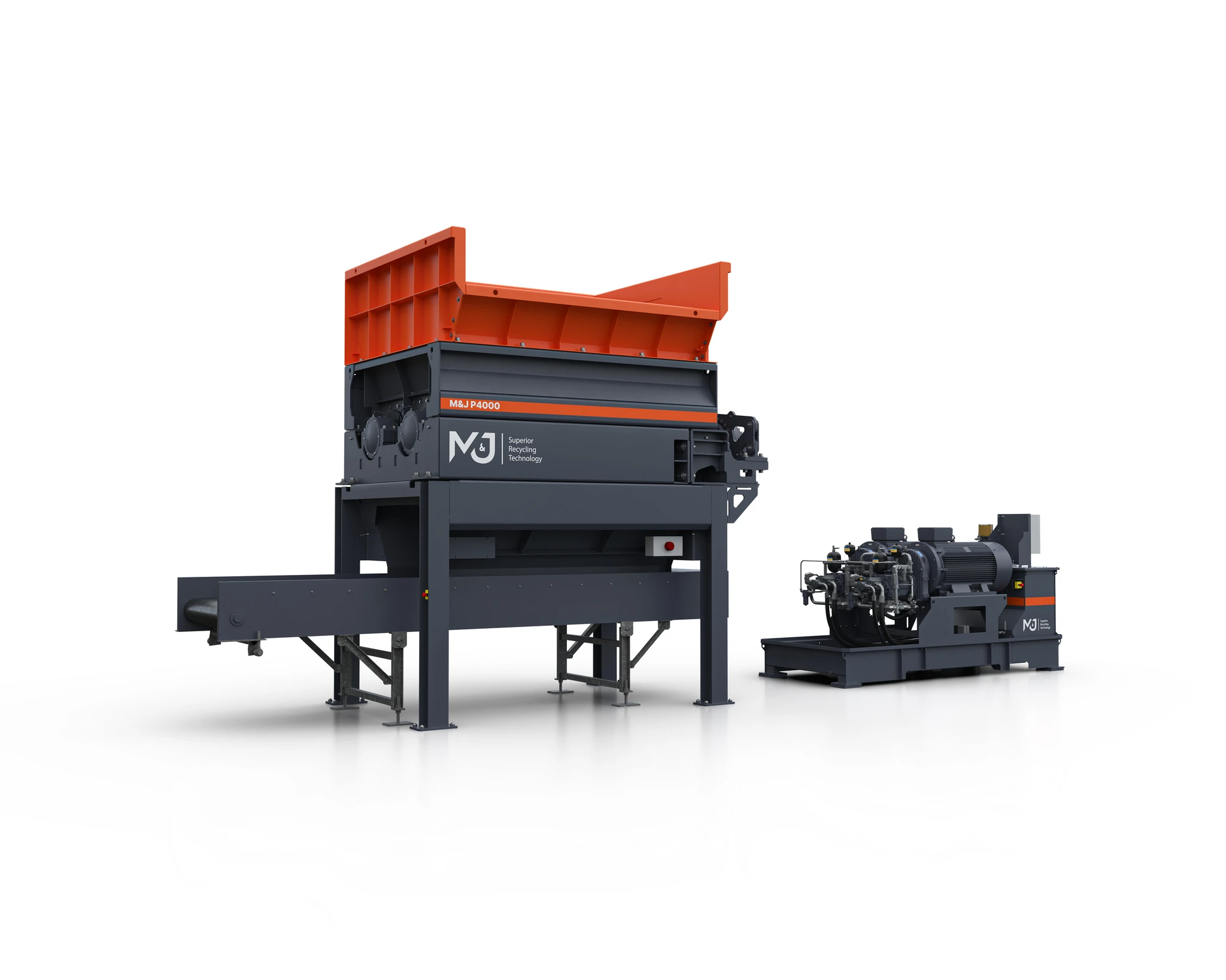 Pré-broyeur stationnaire M&J Recycling P4000E E-DRIVE